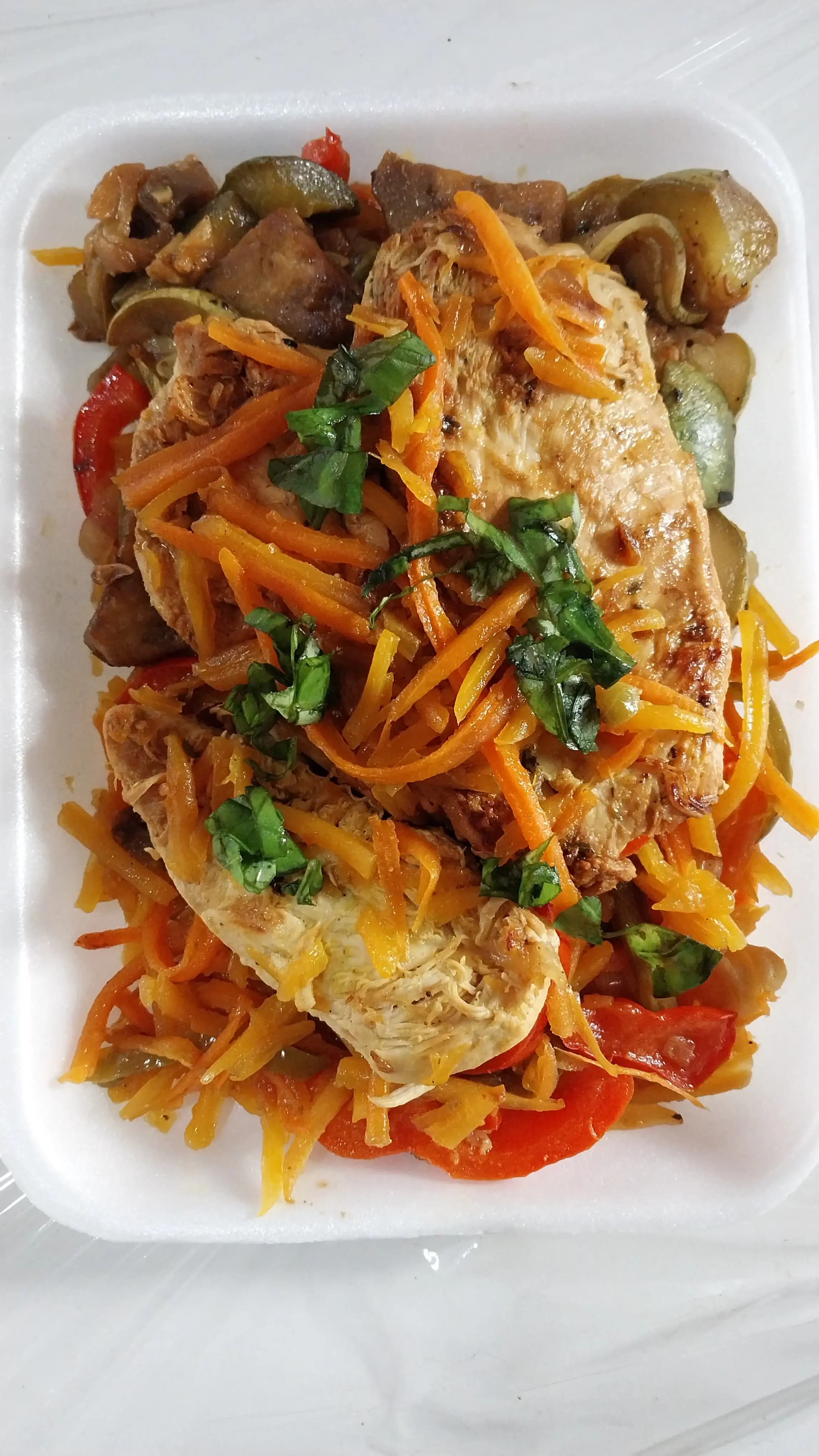 menu: Pollo a la plancha con verduras